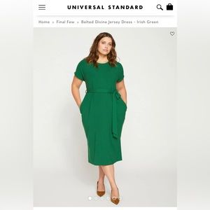 Universal Standard | Belted Jersey Dress | Irish Green | New with Tags